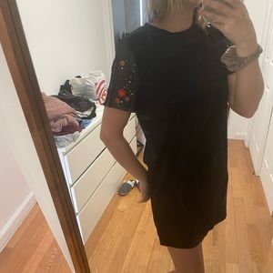 Zara Dress w/ Leather Sleeves